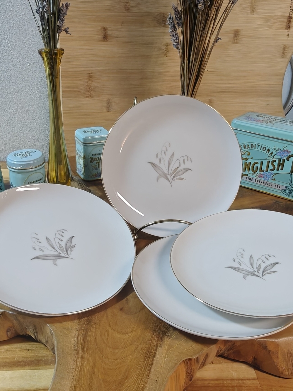 Vintage Kaysons Golden Rhapsody Fine China Set Of 4 Plates Japan